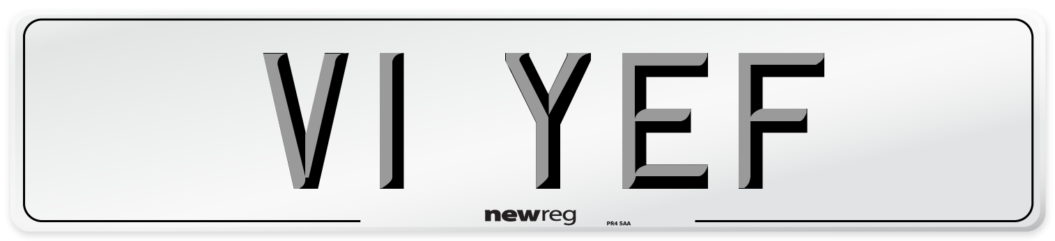 V1 YEF Number Plate from New Reg